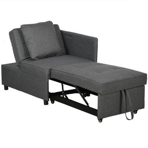 Stuhl bett grau leinen feel - grau, leinen-feel