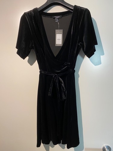 Kleid mit bindegurt samtoptik - kleid,