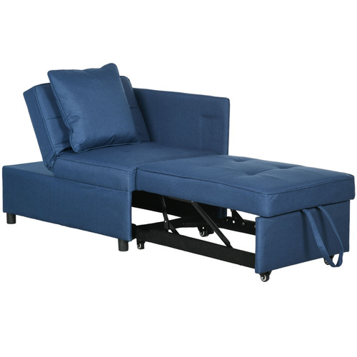 Stuhl bett blau - blau, leinenoptik